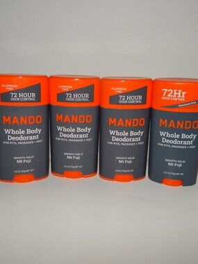 4 Mando Whole Body Deodorant MT FUJI Smooth Solid 2.6oz Ea